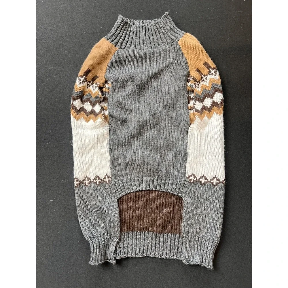 Vibrant Life Dog Sweater Medium Sweater Weather Fair Isle Knit Fall Pet